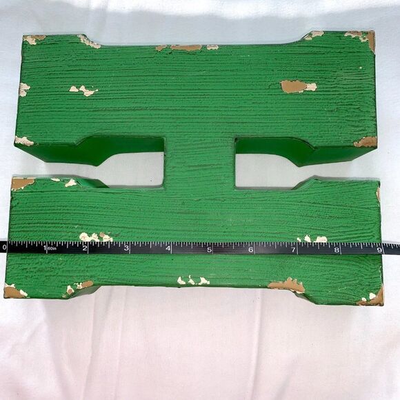 Ashland Green Metal Letter "H" Decor Vintage Distressed Rustic Monogram NWT - Picture 4 of 5